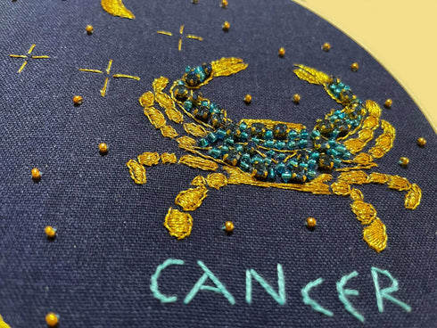 mozhijing constellation Embroidery Kit for Adults with Stamped Pattern, Round Beads for Embroidery DIY Crafting,Cross Stitch Beginner Kits with Fr...