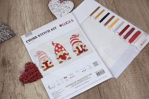 LUCA-S QUALITY FOR EVERYONE Toys Cross Stitch Kits - Gnomes of Valentine's Day JK031...