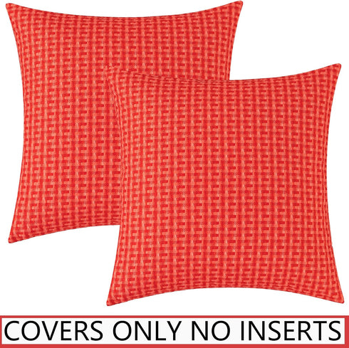 UGASA Outdoor Waterproof Pillow Covers Pack of 2 Weaving Texture Water Resistant Outside Decorative Pillow Cases for Patio Garden Porch Yard Bench...