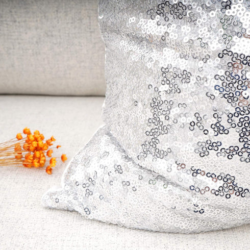 YOUR SMILE Pack of 2, New Luxury Series Silver Bling Decorative Glitzy Sequin & Comfy Satin Throw Pillow Cover Cushion Case for Wedding/Christmas,...