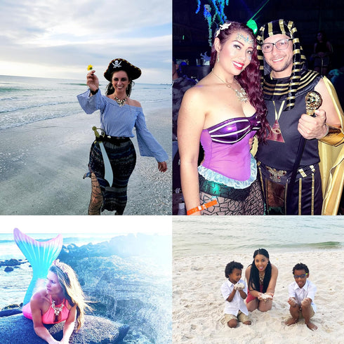 Honbay 1PCS Fashion Starfish Shell Conch Faux Pearl Choker Necklace Statement Chunky Necklace and 1 Pair of Starfish Dangle Drop Earrings with Pea...