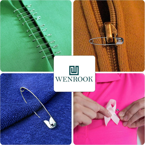 300 Pack Safety Pins Assorted, 4 Different Sizes, Strong Nickel Plated Steel, Safety Pins for Clothes, Crafts, Pinning and More...