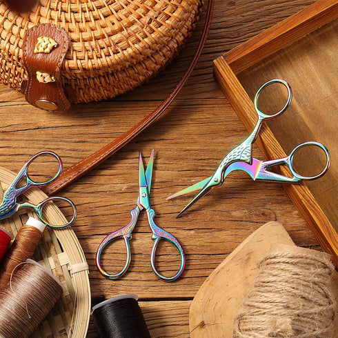 3-Piece Stork Stainless Steel Crane Design Sewing Scissors - Embroidery, Tailor & Dressmaker Shears for Sewing, Craft & Everyday Use...