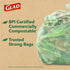 Glad Kitchen Compost Bags, 100% Compostable Bag, 2.6 Gallon, Unscented - 22 Count...