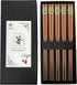 Wooden Chopsticks Reusable 5 Pairs Iron Wood Gift Set Hand Carved Japanese style 8.8 Inch/22.5cm...