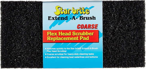 STAR BRITE Large Scrub Pad - Coarse Texture (Black) - Use by Itself or Attach to Flexible Head Scrubber - Versatile Cleaning for Bigger Jobs (0401...