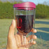 Southern Homewares 10oz Merlot Red Lid Wine Tumbler, 2-Pack – Insulated Double Wall Acrylic with See-Through Cup...
