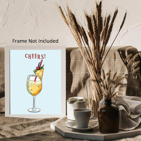 Posterizer 1 pcs-Liquor drink with fun message-cheers-Kitchen & Bar Art Art Poster Print for Home, Office, Store, Bar- unframed wall art...