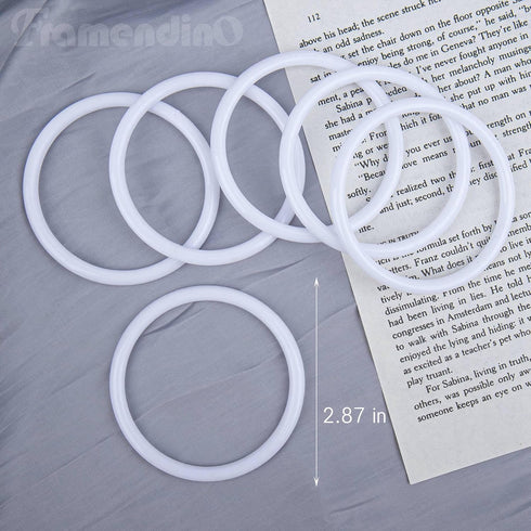 Framendino, 40 Pack Plastic Dreamcatcher Rings Hoops Macrame Rings for DIY Craft 2.87"...