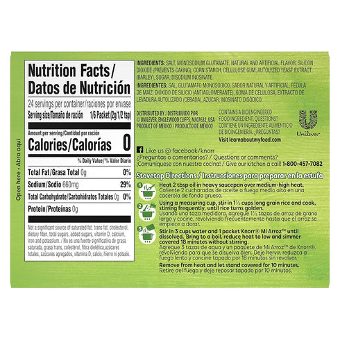 Knorr Mi Arroz Rice Seasoning Mix Add Authentic Flavor To Any Dish White Delicious Homemade Flavor in Our Seasonings 1.69 oz 4 Count, Pack of 12...