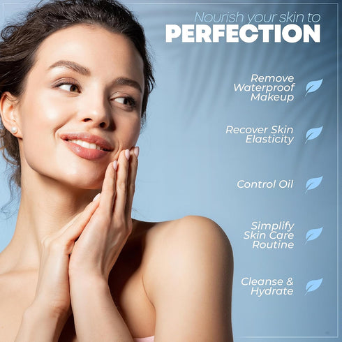 Facial Cleansing Micellar Water Makeup Remover FOR Women-Waterproof Makeup Remover Liquid Cleanser for Skincare - Eye Makeup Remover Face Cleanser...