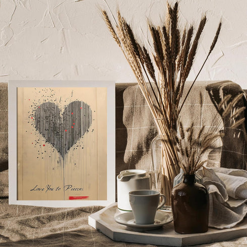 Posterizer 1 pcs-Love You to Pieces-cute retro Valentine's day inspired art -2-Romantic Holiday Poster -Gift for Couples boyfriend girlfriend Husb...