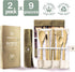Greenzla 2-Pack Bamboo Utensils Set | With Bonus 2 Bamboo Toothbrushes | Natural Bamboo Straw, Spoon, Fork, Knife, Teaspoon, Chopsticks, Brush & 2...