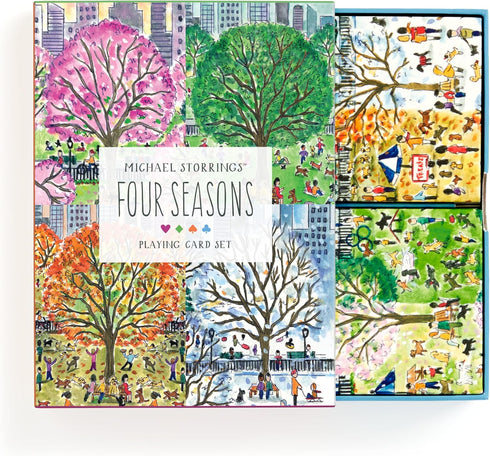 Galison Four Seasons – Playing Card Set Includes 2 Standard Card Decks Featuring Unique Cityscapes and Landscapes Throughout...