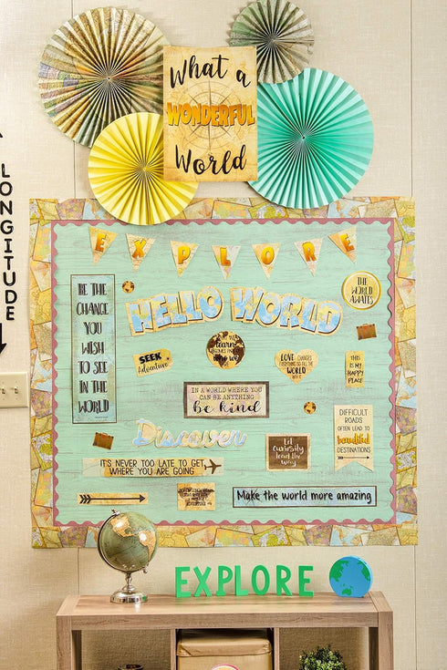 Teacher Travel The Map Hanging Paper Fans (TCR77034)...