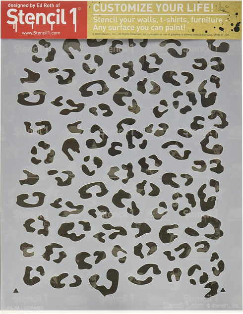 Stencil1 Leopard Repeat Pattern Stencil - Durable Quality Reusable Stencils for Painting - Create Stencil Crafts and Decor - Decor on Walls Fabric...