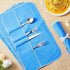 Silver Storage Bags Silver Storage Cloth Anti Tarnish Silver Protector Bags Blue Holder for Silverware Flatware Storage Organizer Place Setting Ro...