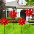 10PCS Red Pinwheels Outdoor Wind Spinners Garden Pinwheel Reflective Pin Wheel Windmills Sparkly Scare Birds Animal Away Spinner Christmas Yards G...