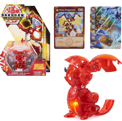 Bakugan Legends, Nova Bakugan, Dragonoid, Light Up Bakugan Action Figures, 1 Character Card and Metal Gate Card, Kids Toys for Boys Ages 6 and Up...