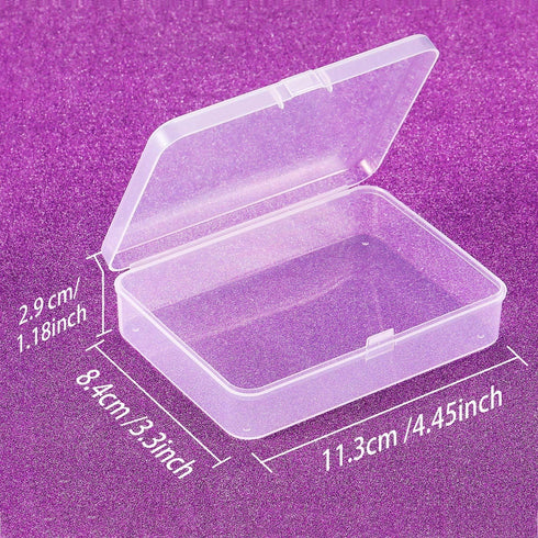 SATINIOR 12 Pack Clear Plastic Beads Storage Containers Box with Hinged Lid for Beads and More (4.45 x 3.3 x 1.18 Inch)...