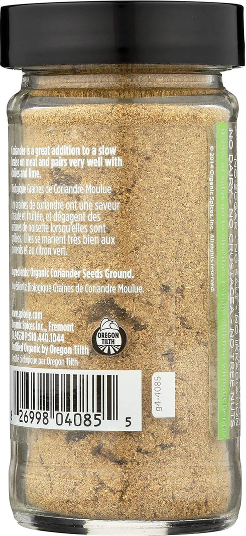Spicely Organic Coriander Powder 1.40 Ounce Jar Certified Gluten Free...
