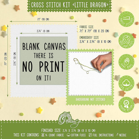 Povitrulya Baby Dragon Counted Cross Stitch Kit – Mandala Embroidery Pattern for Medium Starter...