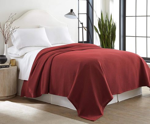 Sun Yin 100% Cotton Soft Cozy Twin Blanket, Burgundy, Wine...