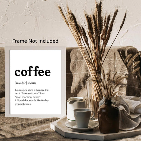 Posterizer 1 pcs-Coffee Funny Dictionary Definition-Kitchen & Bar Art-GIft for Men Women Teens-Art for Cafe, Restaurant, Coffee Bar - unframed wal...