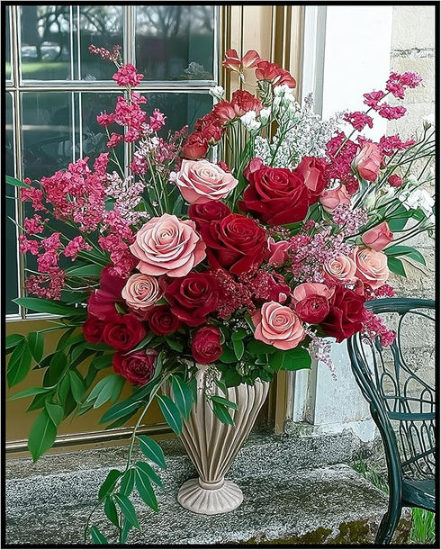 Posterizer 1 pcs-Valentine’s bouquet of your favorite flowers cute poster -3-Floral & Botanical Art-Romantic Art-Gift for Couples boyfriend girlfr...