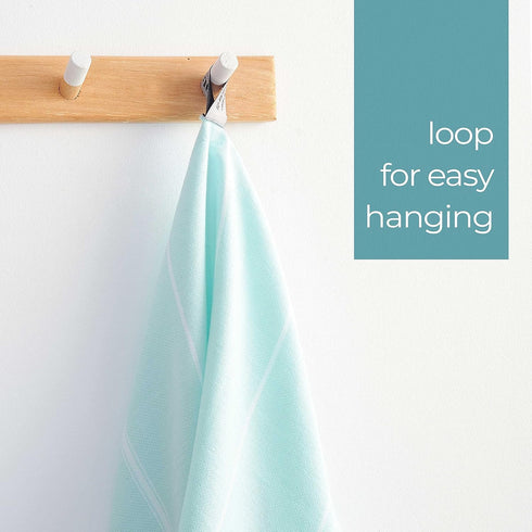 Cacala 100% Turkish Cotton Kitchen Tea Towels, Highly Absorbent Luxury Soft Quick Drying Dish Towel with Hanging Loop for Gym, Yoga, Bath, Sports,...