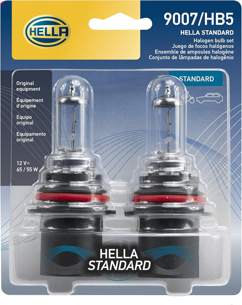 HELLA 9007TB Twin Blister Standard Halogen Bulb, 12 V, 65/55W, 2 Pack...