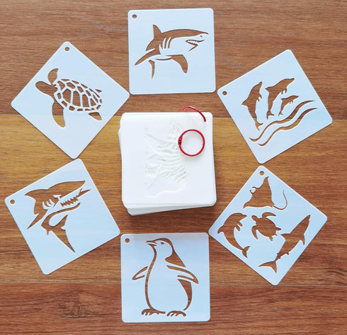 60pcs Stencils for Crafts Reusable,4inch Wild Animal Birds Insect Small Dog Mouse KoalaTemplate for Card Making,Spray Painting,Drawing Creating on...