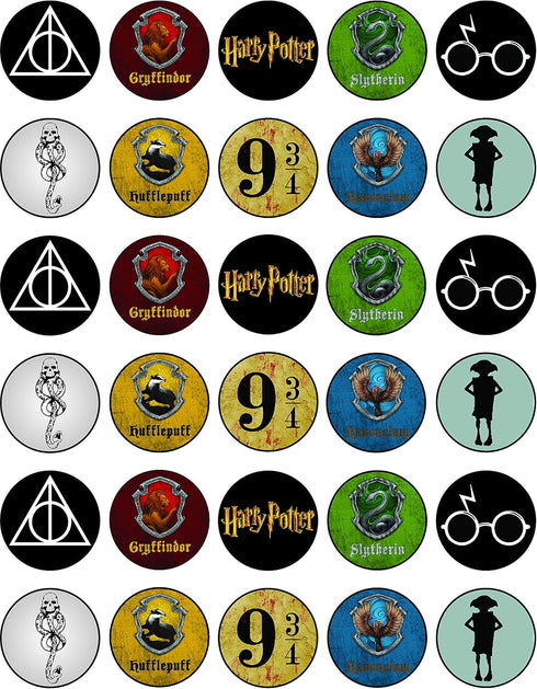 30 x Edible Cupcake Toppers – Wizarding World Inspired Collection of Edible Cake Decorations | Uncut Edible on Wafer Sheet...