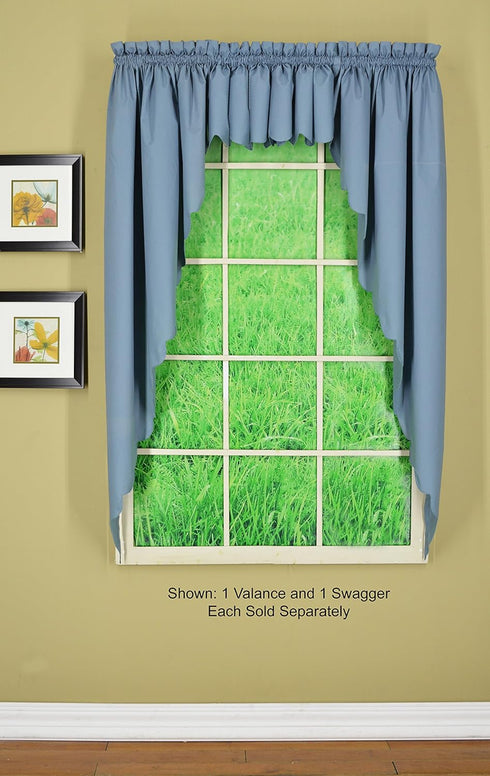 Today's Curtain, Orleans Scallop Curtain, Blue 63" Swagger Pair, 80" W x 63" L, Blue...