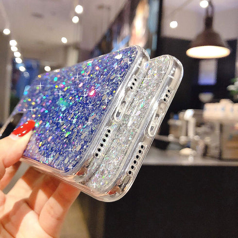 for iPhone 12 Case and iPhone 12 Pro Case Gel Clear Glitter Sparkle Bling Women Girls Cases Cute Rubber Slim Soft Silicone TPU Shockproof Drop Pho...