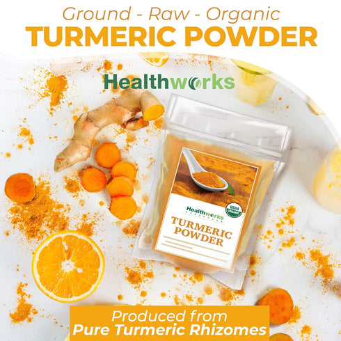 Healthworks Superfoods Organic Turmeric Powder - 8 Oz - Ground Raw Organic, Curcumin, Keto, Paleo, Vegan and Non-GMO...