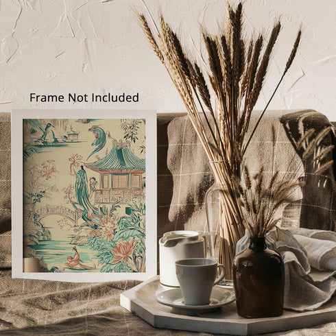 Posterizer 1 pcs-inspired by traditional Chinoiserie art-intricate design 2-Collectibles & Fine Art-Vintage Art-Gift for Men Women Entrepreneur Te...