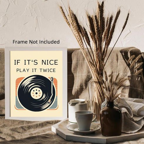 Posterizer 1 pcs-If it's nice, play it nice-Retro vinyl trendy Print-Musical Art Collection-GIft for Men Women Teens-Decor for Home & Office- unfr...