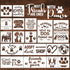 Love Dog Stencils for Painting, 18 Pack Reusable Dog Paw Trail Stencils Drawing Template for Painting on Wood Home Furniture Decor, Dog Painting S...