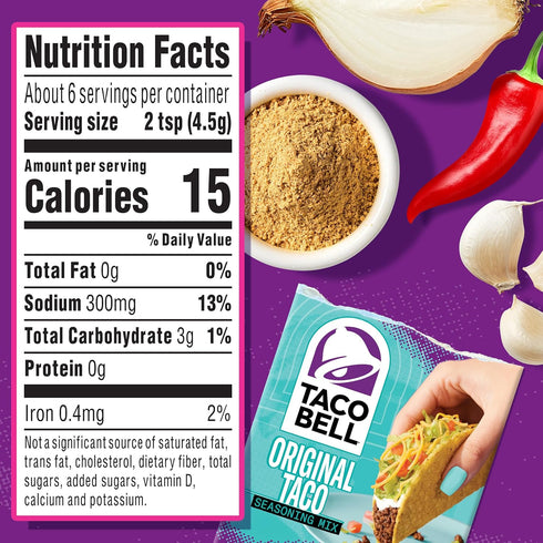 Taco Bell, Original Taco Seasoning Mix, 1 Oz...