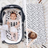 Bassinet Sheet Set 2 Pack 100% Jersey Cotton Black and White Abstract Stripes and Dots by Ely's & Co...