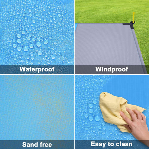 Beach Blanket, Beach Mat Sand Free Waterproof 79" X 83" Suitable for 4-7 Adults, Waterproof Lightweight Picnic Blankets for Travel, Camping, Hikin...