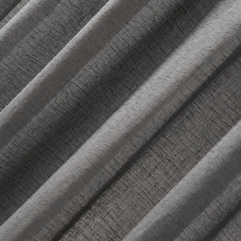 Clean Window Crushed Texture Allergy/Pet Friendly Anti-Dust Sheer Curtain Panel, 52" W x 63" L, Gray...