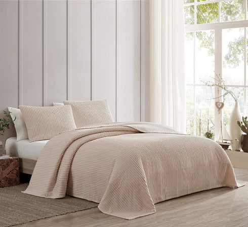 Beatrice Home Fashions Channel Chenille, Standard Sham, Blush...