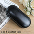 2 in 1 Contact Lens Case and Glasses Case,Double Sided Dual Use Design with Mirror, Tweezer and Contact Lens Solution Bottle,Portable Soak Storage...