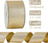 MEEDEE Champagne Gold Ribbon Gold Wired Ribbon 2.5 Inch Metallic Ribbon by 25 Yards Gold Glitter Ribbon for Christmas Tree Champagne Christmas Rib...