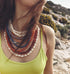Multi-Layered Beaded Pearl Choker Necklace, Flapper Beads Cluster Long Choker Necklace, Multi-Strand Statement Necklace...