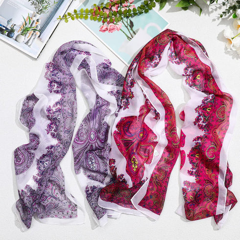 Sureio 6 Pcs Scarves for Women Lightweight Summer Floral Print Pattern Scarf for Women Dressy Long Thin Scarf Shawl(Classic Style)...