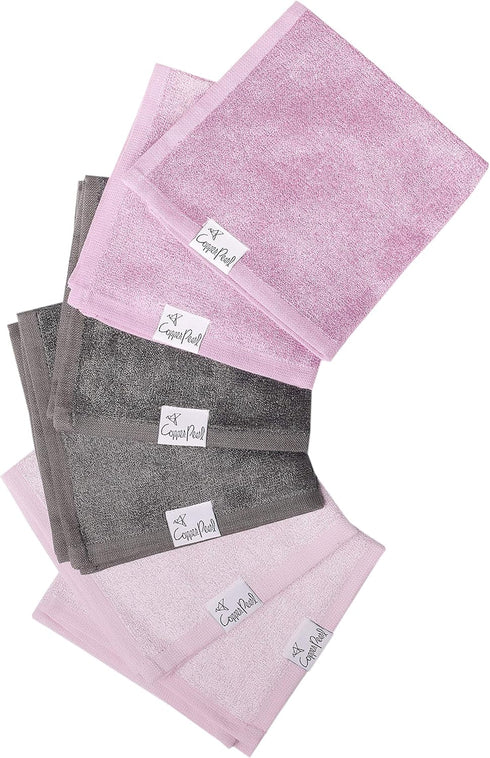 Copper Pearl 6 Ultra Soft Baby Bath Washcloths Premium Large Soft Lily (Purple/Lavender/Gray) 11" x 11" Towels...