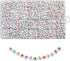 1400pcs Letter Beads Kit, 4x7 mm Acrylic Round Alphabet Beads Number Beads Heart Beads for Jewelry and Bracelet Making, in 28 Grid Box (White and ...